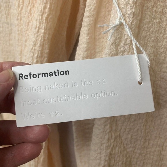 Reformation Milana Maxi Dress Womens Size 6 Blush Textured Gauze $248 NWT - Picture 9 of 16